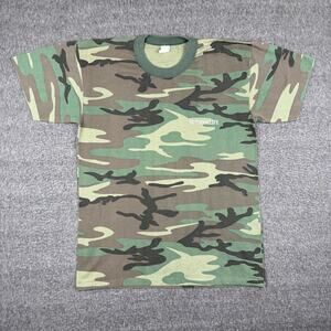 Vintage Outdoor Life Camo Ringer T-Shirt Mens Large‎ Green Army Woodland USA 90s